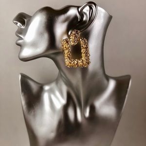 Gold Chunky Textured Earrings